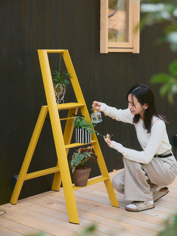 Lucano step stool as plant stand